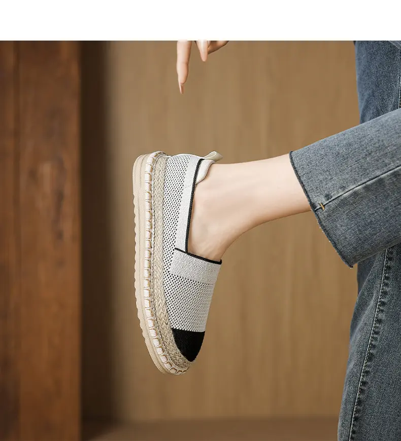 CMY Summer New Fly Woven Shoes Mesh Breathable Straw Fisherman Shoes_voghion.com