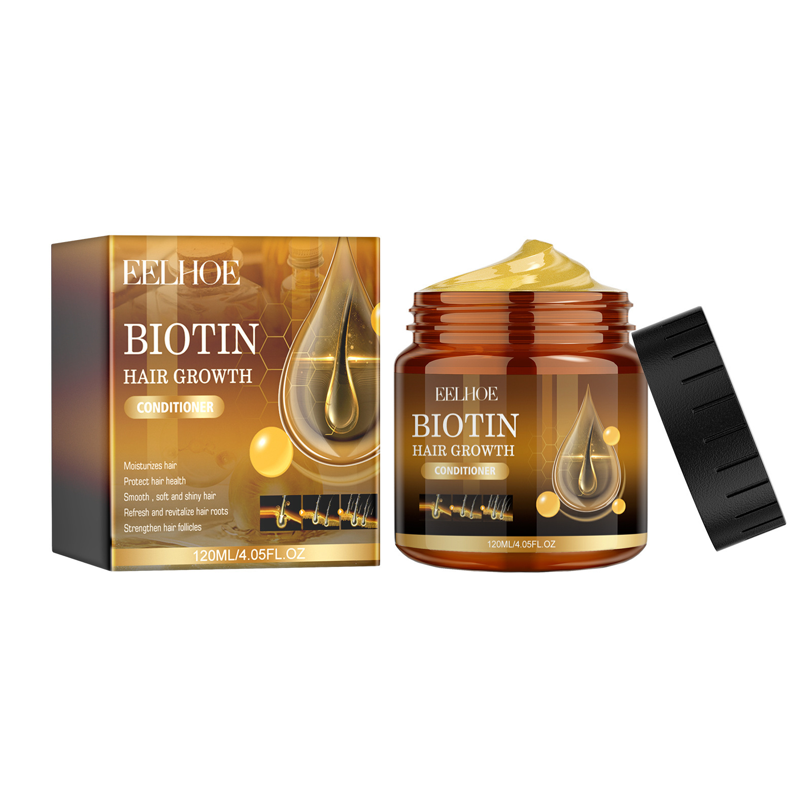 EELHOE Biotin Hair Dense Series Pulisce in profondità Idrata il cuoio capelluto, previene la caduta, solidifica i capelli, fornisce cura dei capelli_voghion.com