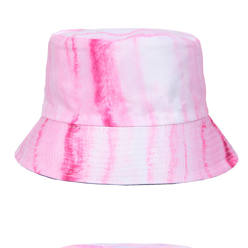 Summer New Tie Dyed Printed Wide Eaf Flat Top Unisex Outdoor Sunscreen Fisherman Hat  Bucket hat_voghion.com