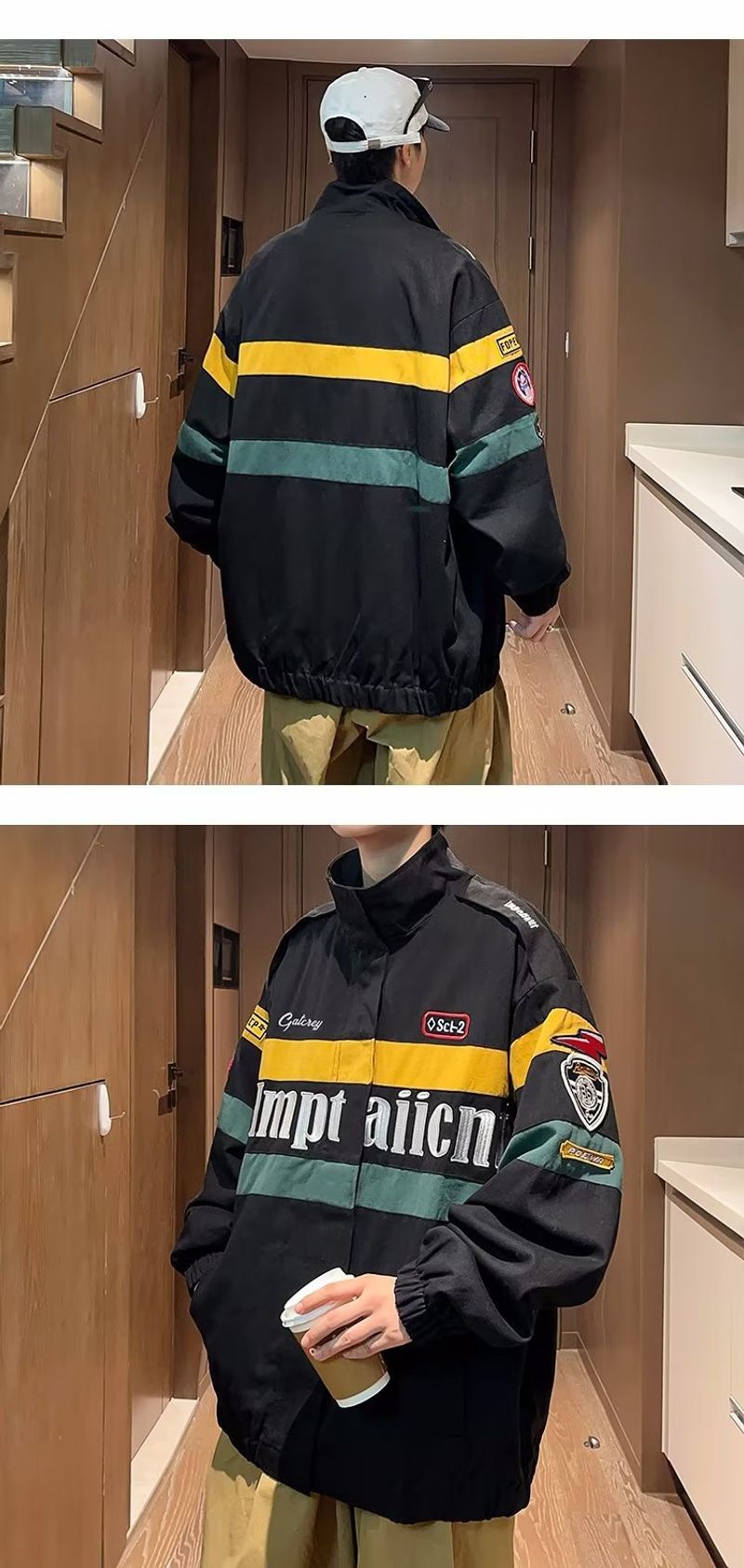 Baggy Racing Suit Trendy Baseball Jacket_voghion.com