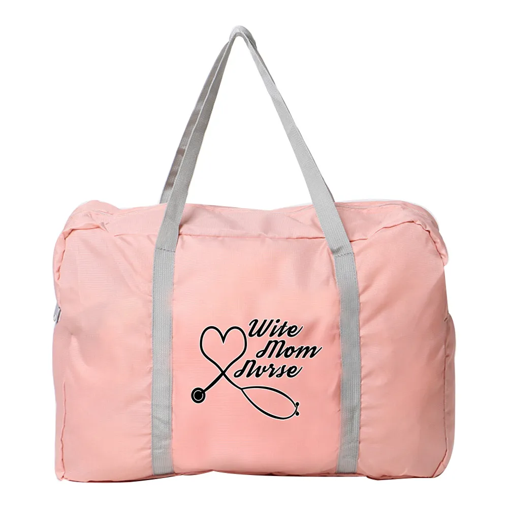 Faltbare Reisehandtaschen Seesack Frauen Gadgets Organizer Kleidung Gedruckt Reisenden Zubehör Urlaub Krankenschwester Tote Lage_voghion.com