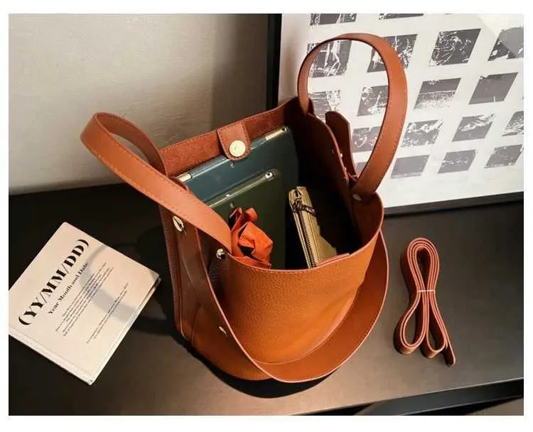 Borse da donna di marca di tendenza alla moda, borsa a secchiello solida per le donne 2023, borse a tracolla, tote C241103_voghion.com