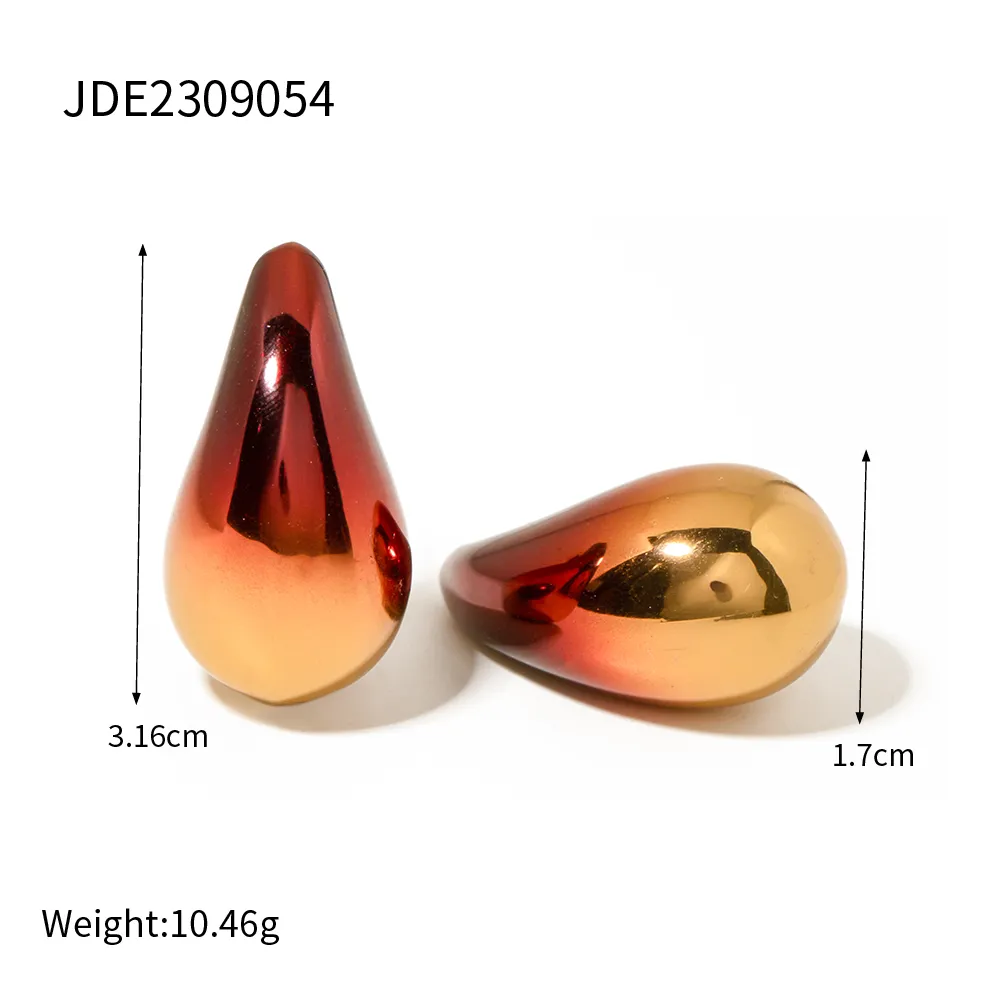Collier pendentif goutte d'eau en acier inoxydable plaqué or PVD pour femme avec chaîne légère et étanche en métal_voghion.com