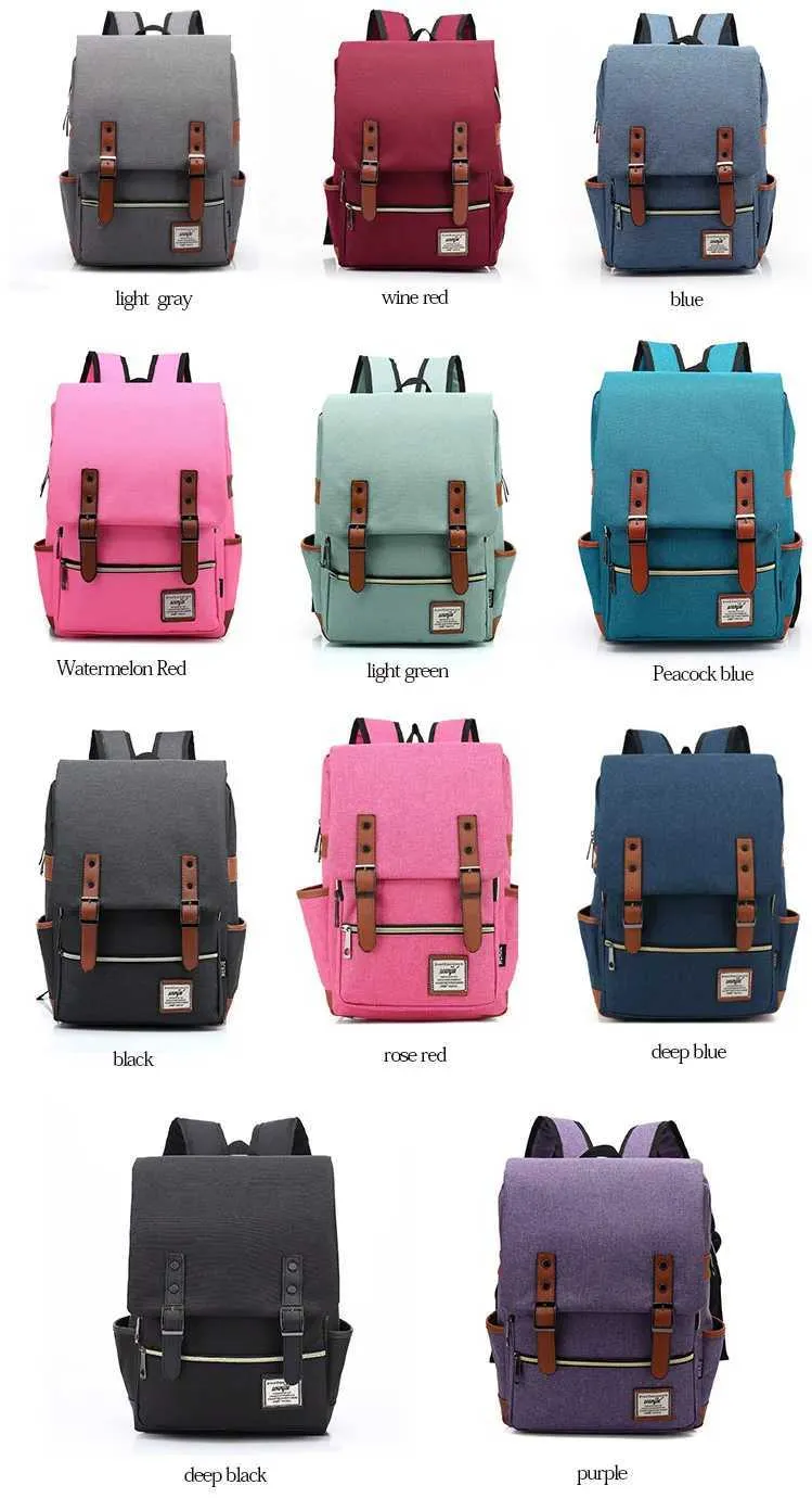 Vintage 16 zoll Laptop Rucksack Frauen Leinwand Männer leinwand Reise Freizeit Rucksäcke Retro Casual Tasche Schule Taschen Für_voghion.com