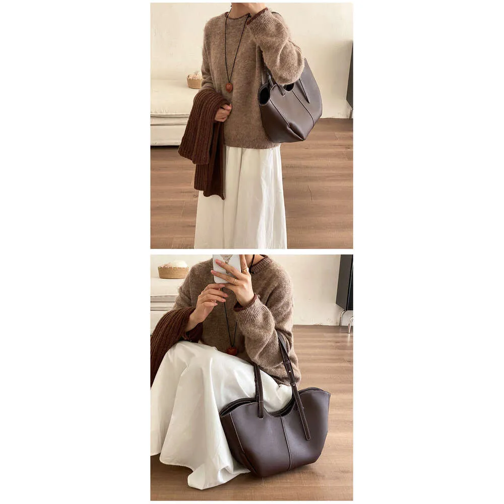 Designer Large Capacity Women Handbag Single Shoulder Portable Shopping Leather Ladies Commuter Underarm Totes Bag_voghion.com