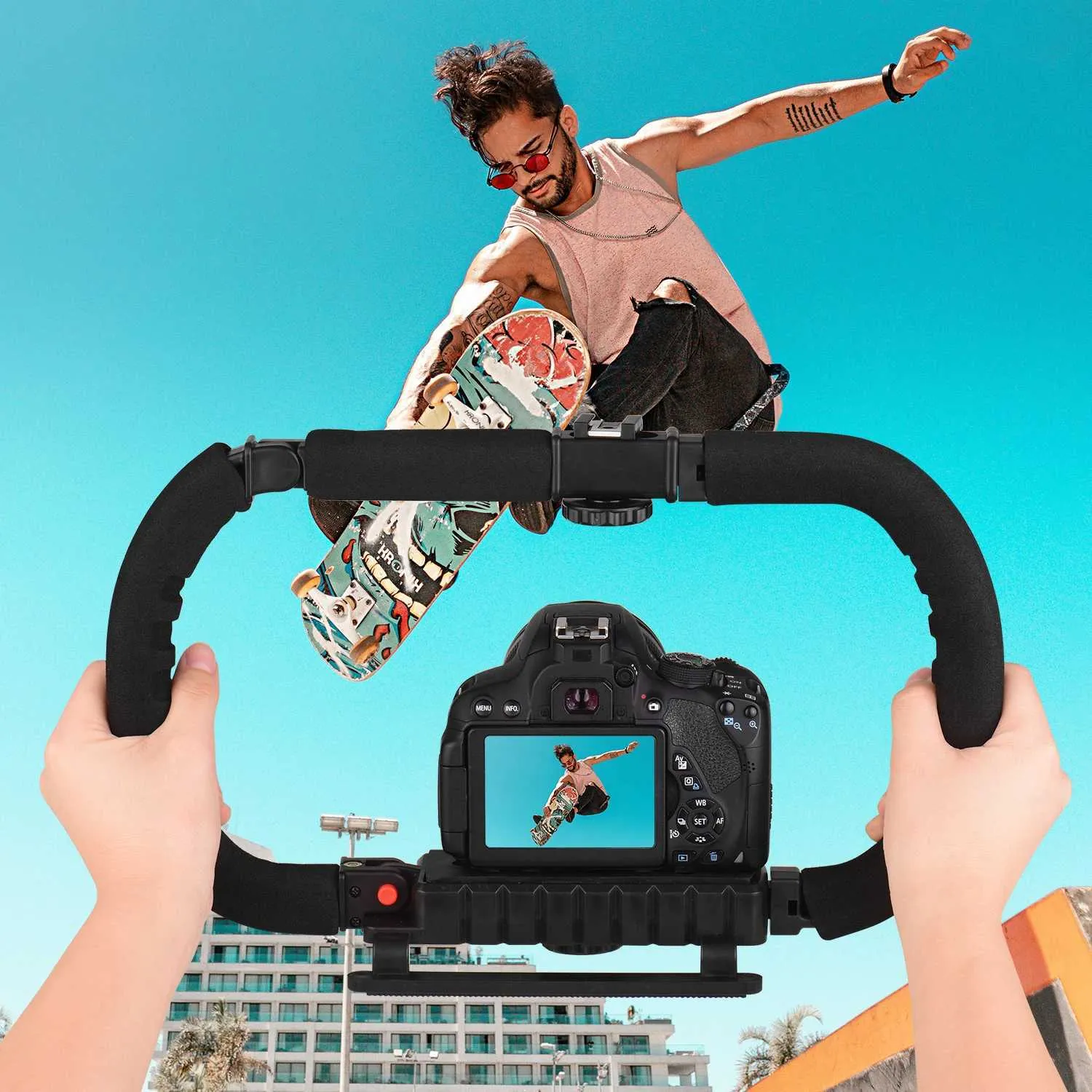 Action Stabilizer Grip Flash Bracket Holder Handle Professional Video Accessories For DSLR DV Camera Camcorder Smartphones CL24082_voghion.com