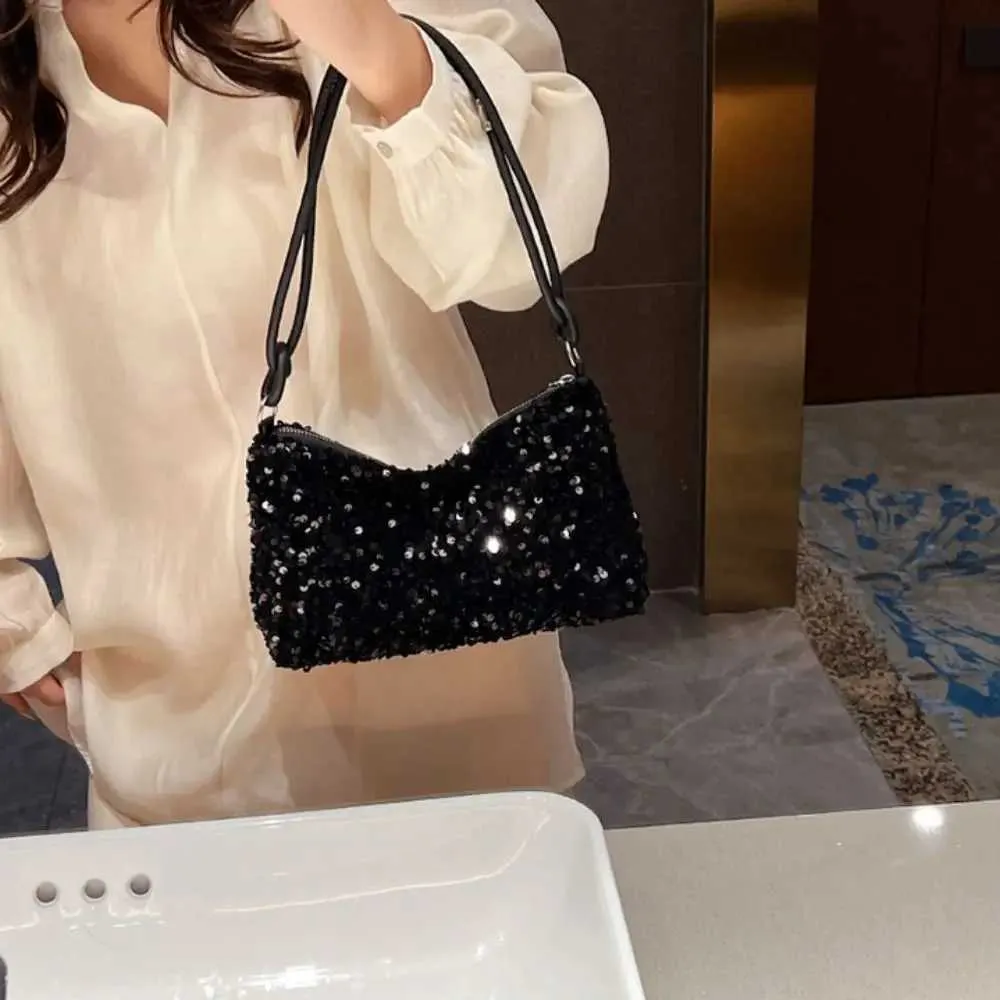 Einfarbig Crossbody Mode INS Pailletten Schulter Taschen Telefon Geldbörse Handtasche Abend Clutch Tasche Mädchen DIYC241103_voghion.com