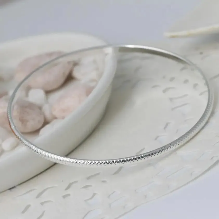 Beautiful Sterling Silver Bangle Bracelet For Women Pair Set_voghion.com
