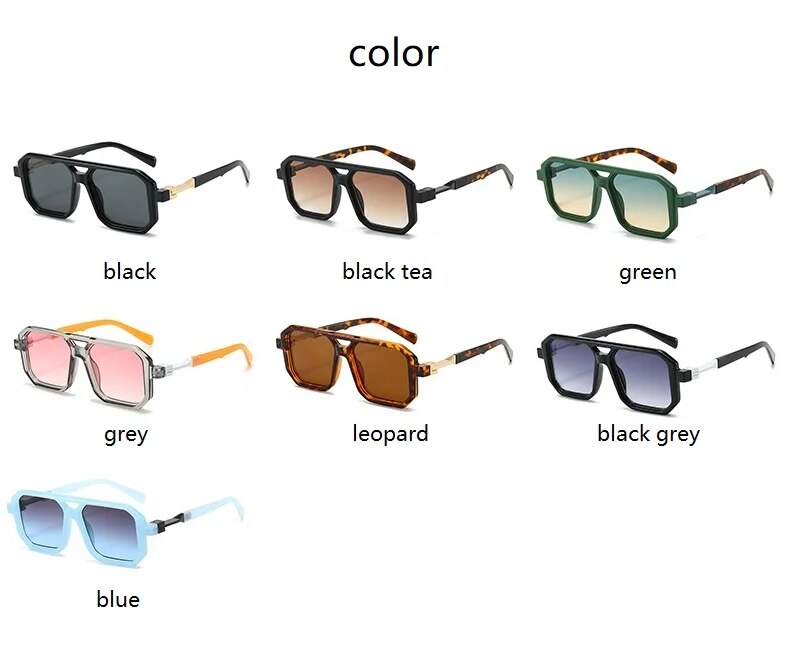 New Square Pilot Sunglasses Women Men Retro Shades Brand Female Sun Glasses Vintage Fashion Oculos De Sol Feminino UV400_voghion.com