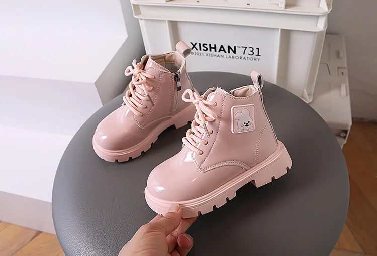 Kinder Mode Kaninchen Winter Herbst Weiche Sohle Reißverschluss Niedlichen Cartoon-Design Kurze Mädchen Schuhe Littlesprouts_voghion.com