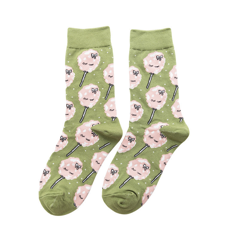 Calcetines de algodón estampado cartoon estilo hip hop para mujer_voghion.com