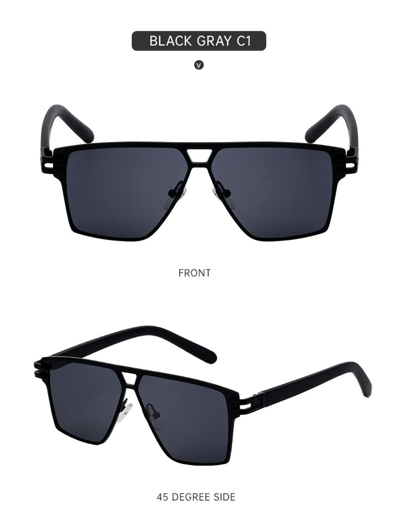 Stylish Square-framed Vintage High-grade Sunglasses For Men_voghion.com