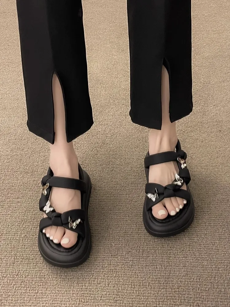 Roman Style Butterfly Sandals Comfortable Beach Shoes For Summer_voghion.com