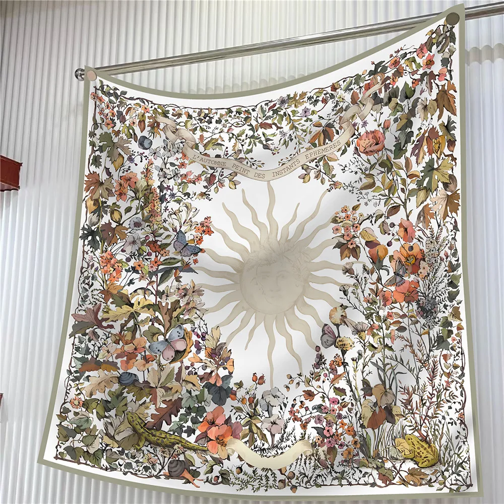 Twill Seidenschal 90CM Haar Quadratische Tücher Tasche Gürtel Bandanas Tops Dame Dekoration Foulard Femme 90cm Frühling Zubehör_voghion.com