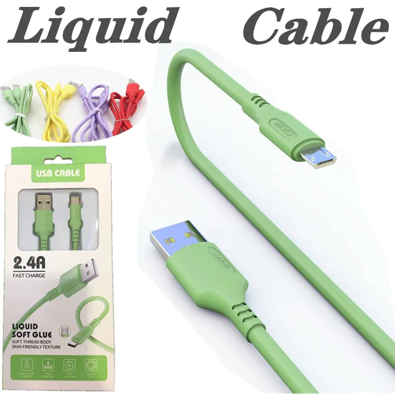 Câbles de type C en silicone liquide pour téléphone portable, câble de chargement rapide de 1 m, câble micro USB pour Samsung S20 Note20 avec_voghion.com