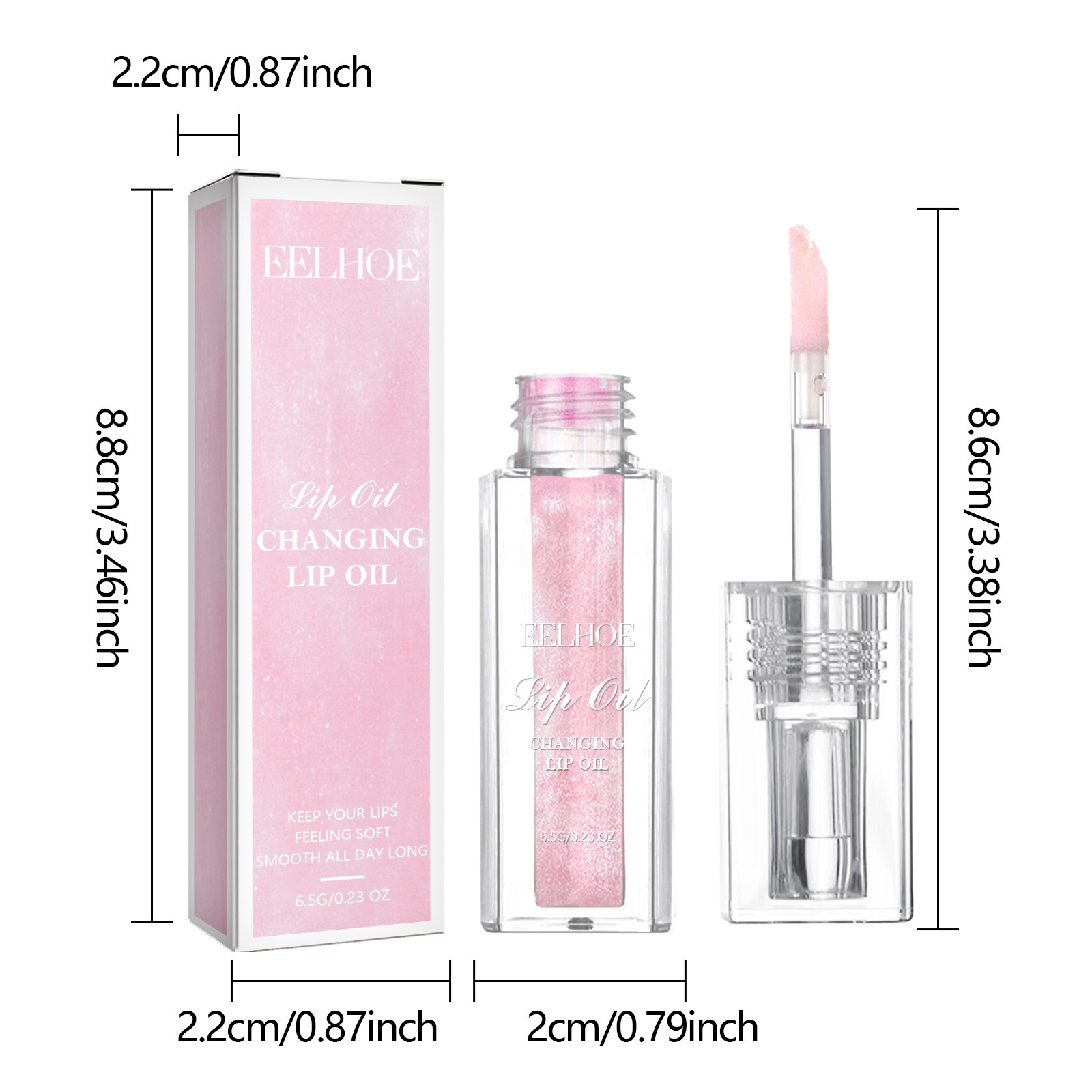 EELHOE Color Changing Lip Protection Oil Lightens išlygina smulkias lūpų raukšleles, drėkina, neleidžia išsausėti,_voghion.com
