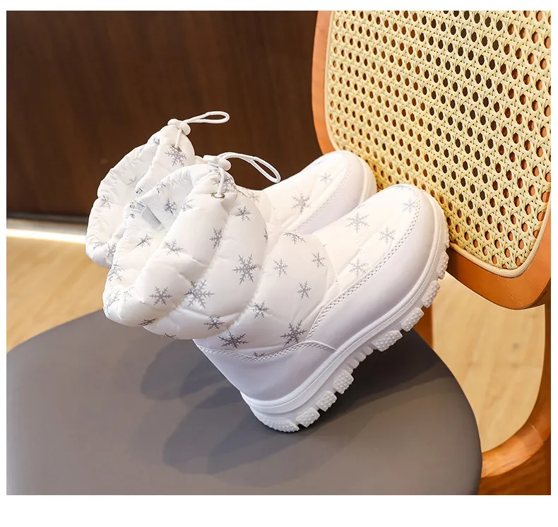 Kid Winter Warm Fur Snow Children Black Furry Girls Boys Non-slip Waterproof Kids Footwear Child Boots Toddler Baby_desvips.com