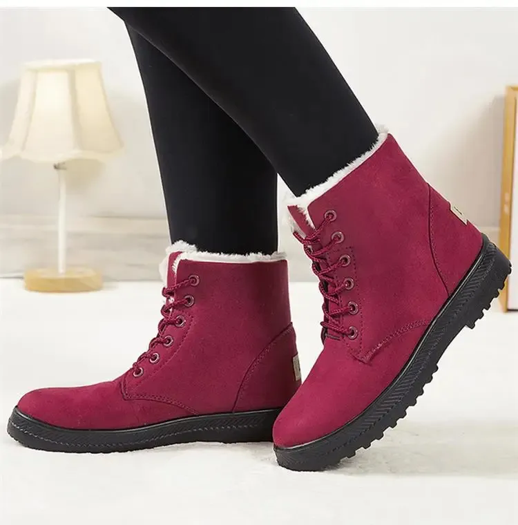 Snow Fashion Platform Donna 2025 Tendenza Mid High Donna Scarpe Invernali Stivali Botas Mujer 241024_voghion.com