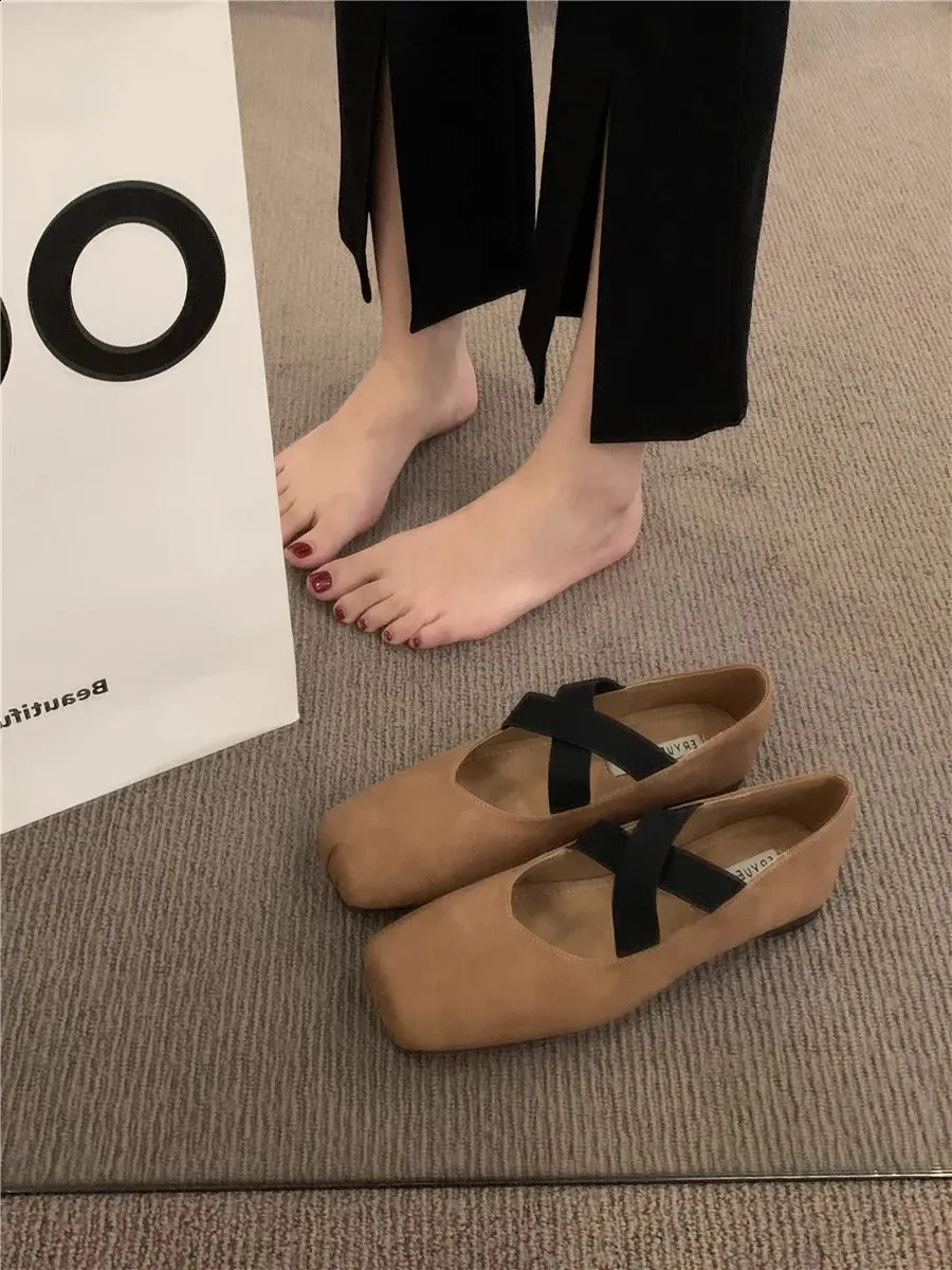 Bekväma mary jane ballerinaskor för damer retro slip ons_voghion.com
