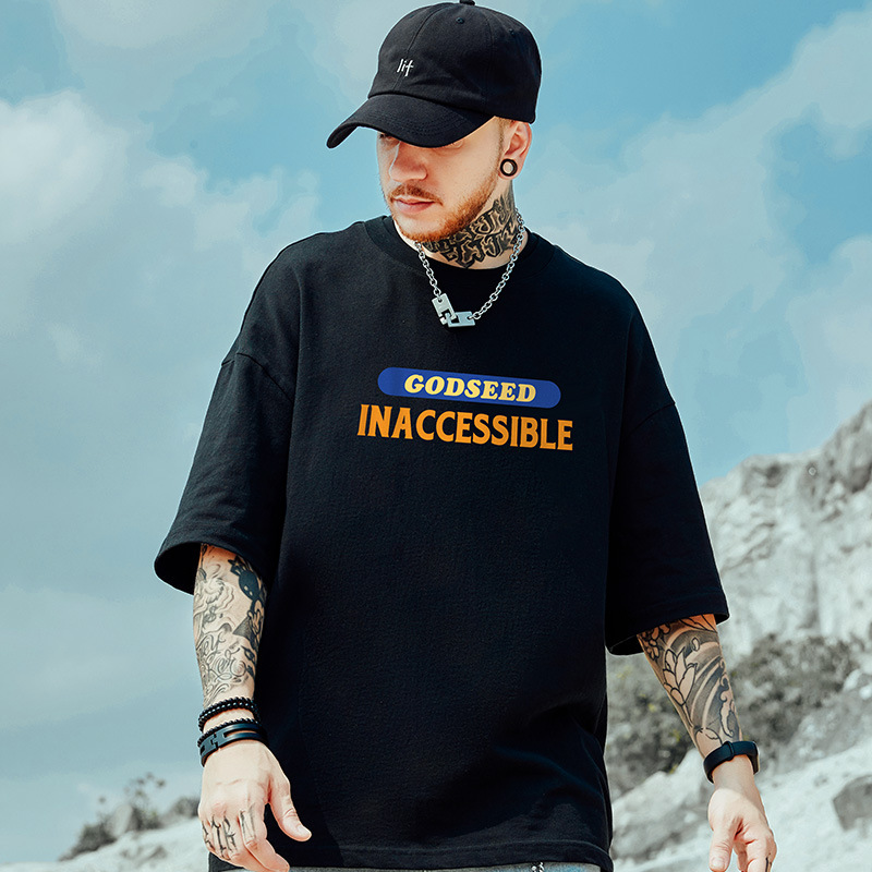 Κοντό μπλουζάκι oversize για φοιτητές, μοντέρνο ανδρικό μπλουζάκι Instagram, με μεγεθυμένο μπλουζάκι με γράμματα και φαρδιά μανίκια, καλοκαιρινό_voghion.com