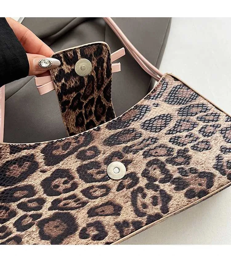 Vintage Leopard Print Shoulder Bag For Women Soft Pu Leather Handbag_voghion.com
