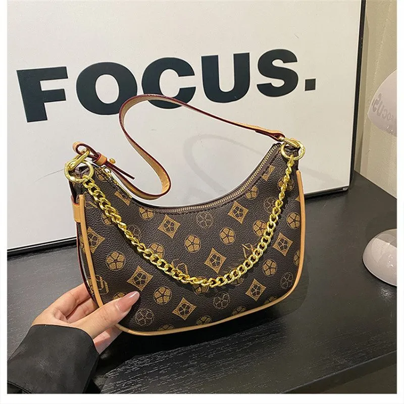 Designer Women's Armpit Bag High-end Texture Printed Shoulder Bag_voghion.com