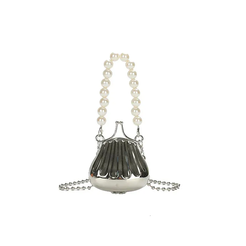 Borsa a mano con catena lunga in oro e argento con fiocco, da sera, da donna, con manico superiore in conchiglia, borse e borsette da festa per matrimonio 241212_voghion.com