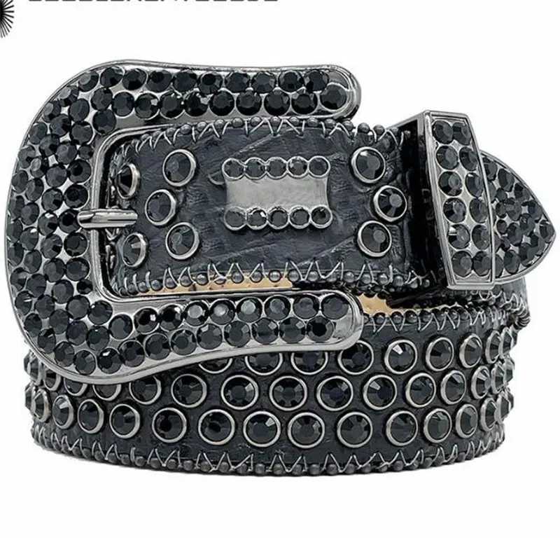 BB Simon Bb Belt Strap Men Women Rhinestones Designer Belt Western Bling Crystal Dia Studded Belts_voghion.com