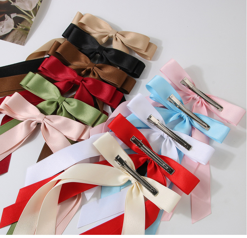 Guanyang cross-border new 2.5CM polyester-cotton double-layer bow hairpin duckbill clip sweet hairpin straight clip hair accessories_voghion.com