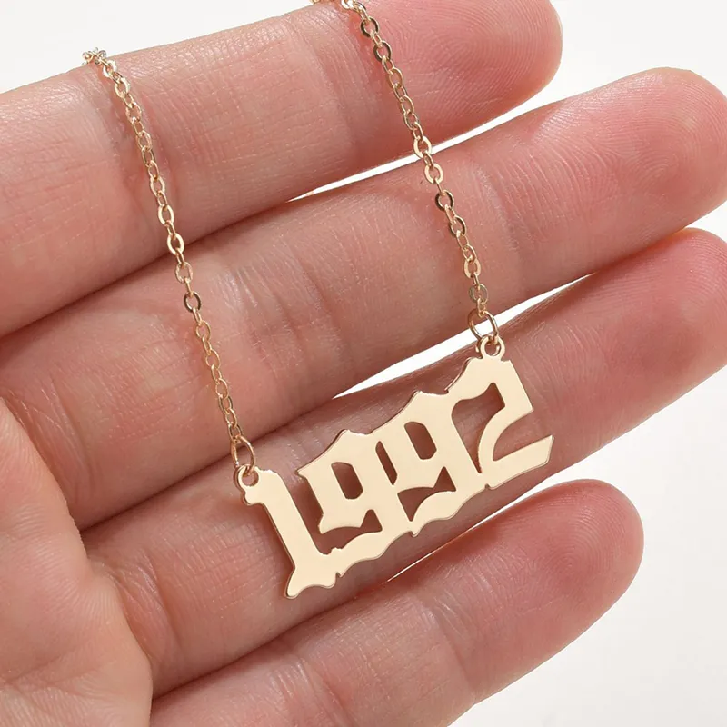 Collane con ciondolo personalizzano l'anno numero per le donne regalo di compleanno personalizzato 1989 2000 da a 2022_voghion.com