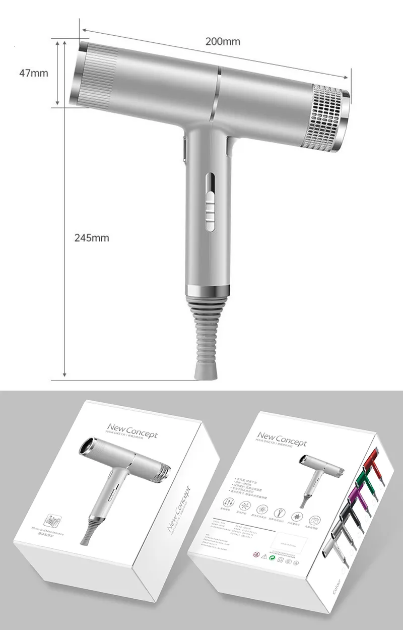 Asciugacapelli a infrarossi con ioni negativi - Vento freddo, strumento per lo styling da salone per uso professionale UE_voghion.com