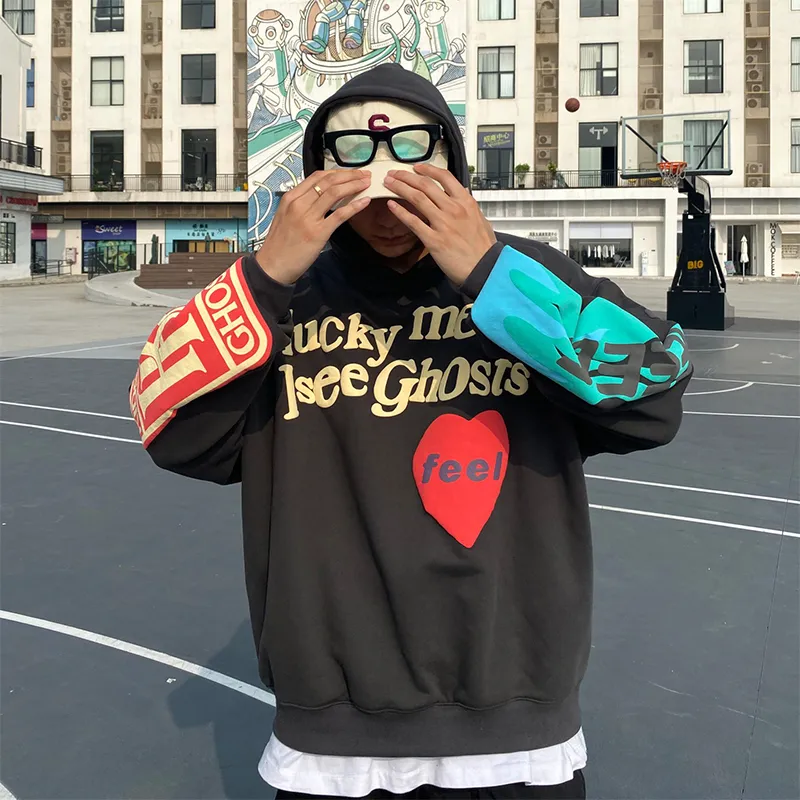 Herenhoodies Haruku Graffiti Lucky Me I See Ghosts Letter Winter Sweatshirts Heren en Dames Hoodie Hip Hop Oversized_voghion.com
