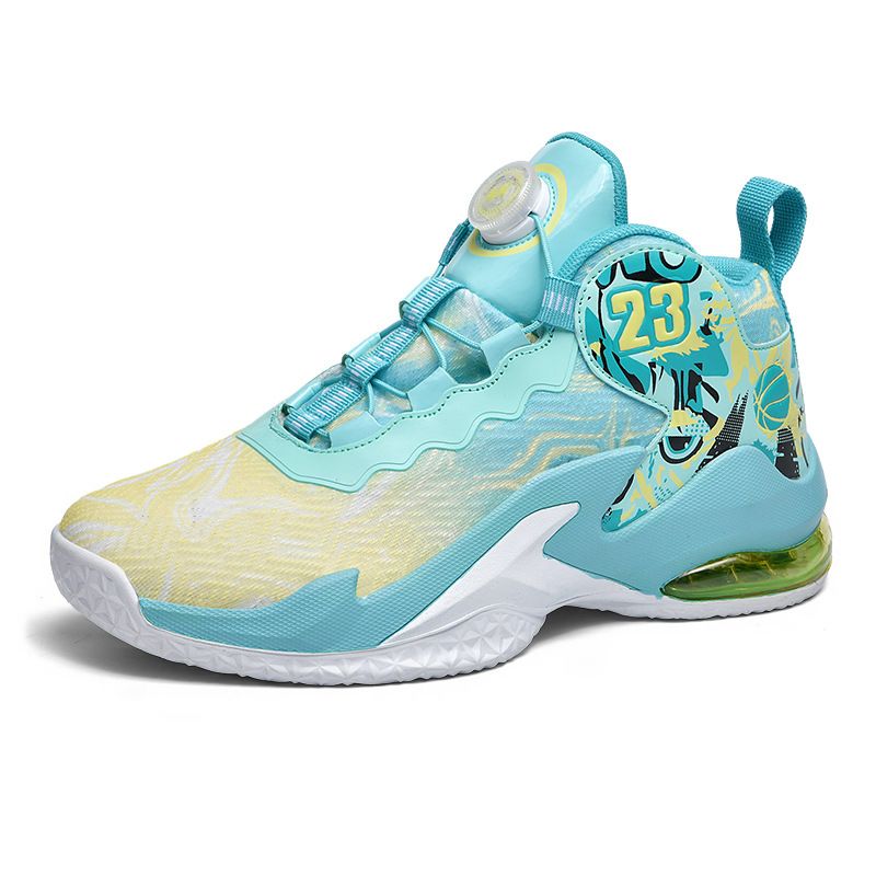 Neue High-Top-Basketballschuhe Herren aus Mesh-Gewebe, atmungsaktive Sportschuhe, rutschfeste Drehknopfschuhe für_voghion.com