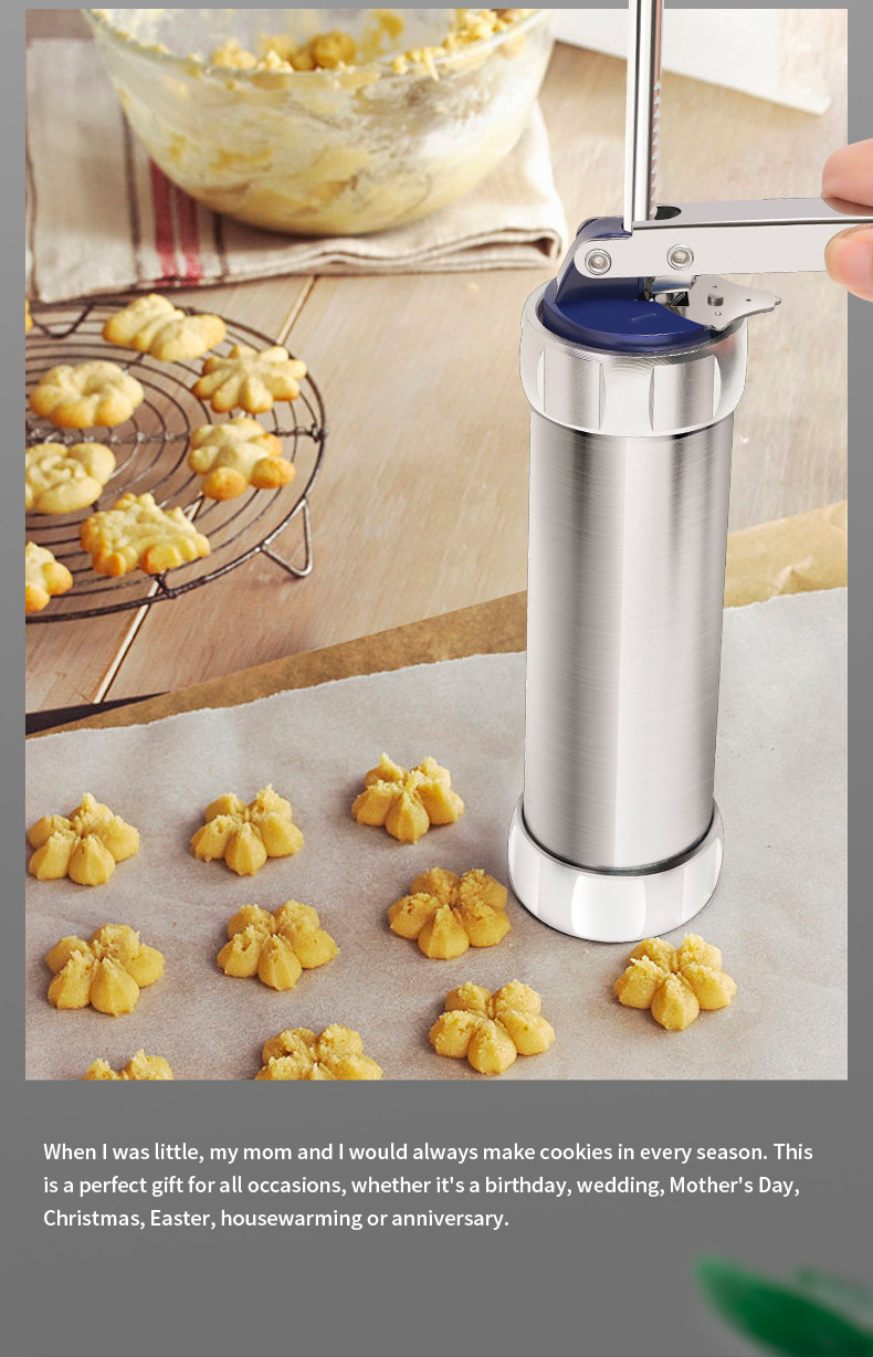 Ausstechform, Backwerkzeug, Aluminiumlegierung, Düse, 20-teilig, Spritzbeutel, Kekspistole_voghion.com