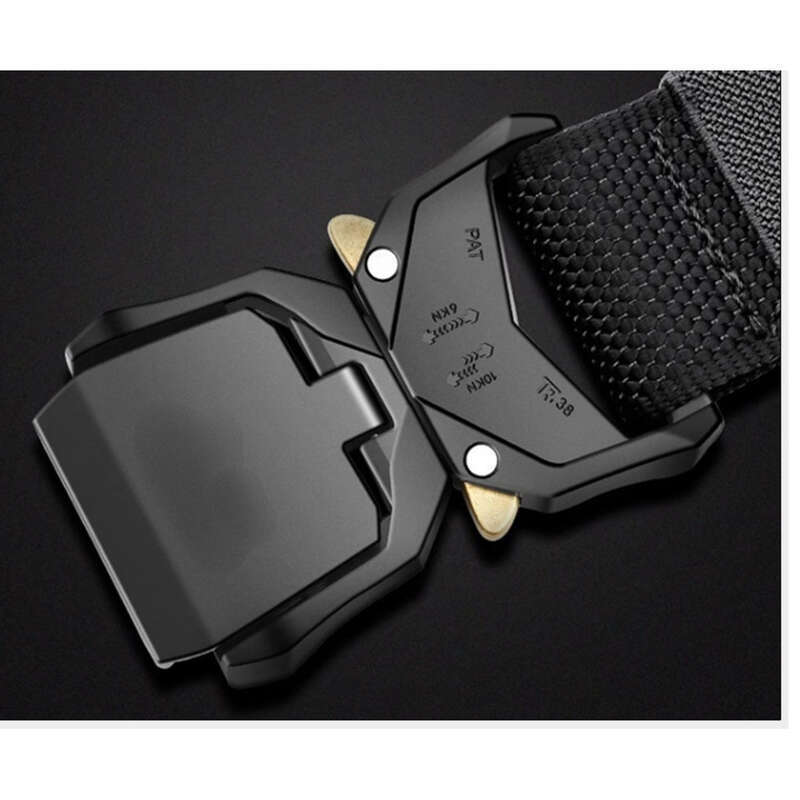 Men's Sports Military Training Aluminum Alloy Snake Buckle Elastic Quick Buckle Nylon Trouser Belt_voghion.com