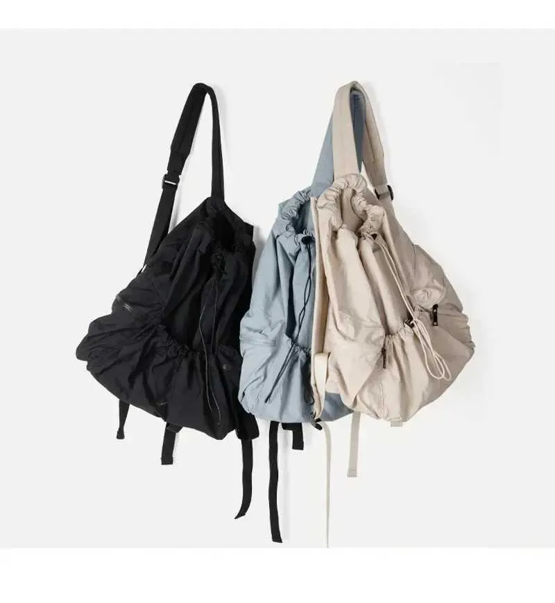 Fashionable Women's Nylon Drawstring Backpack Casual Travel Bag_voghion.com