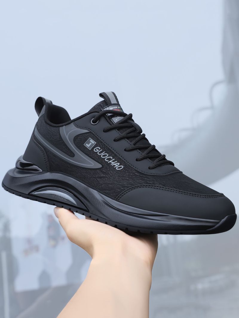 Herfst 2024 nieuwe trend veelzijdige heren sport casual leren oppervlak zwart ademend geurbestendige schoenen heren_voghion.com