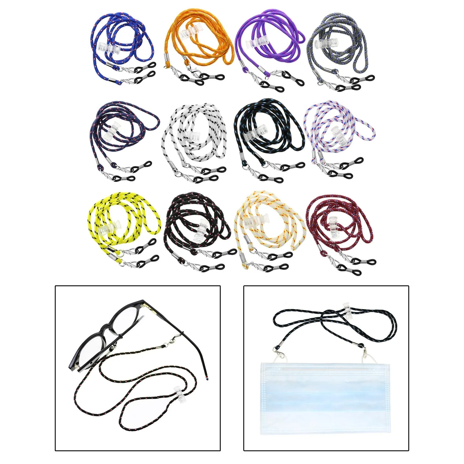Chains 12x Eyeglass Strap Lanyard Anti Lost Neck Sunglasses Retainer Glasses For Men Woman Adult Kids_voghion.com