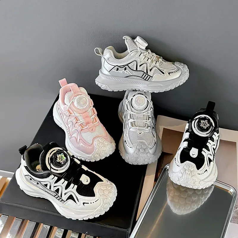 Dziecięce sportowe buty dla chłopców antypoślizgowe PU dziewczęce do koszykówki modne skórzane buty dziecięce krótkie i grube do szkoły tenisowej_voghion.com