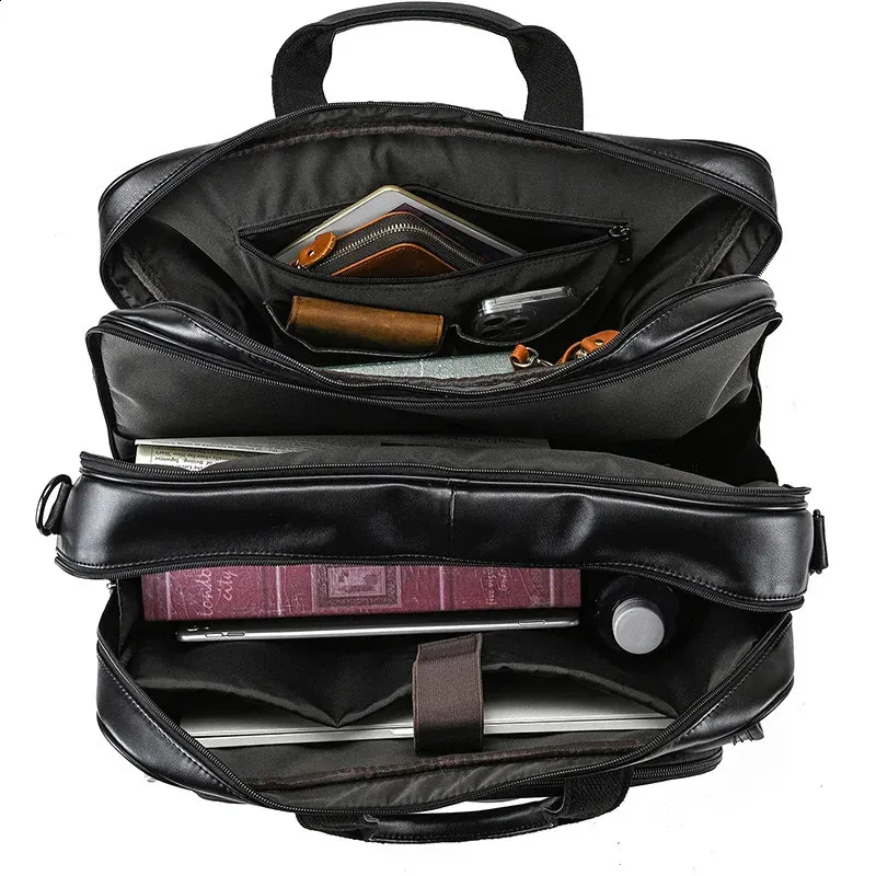 Herren Aktentasche Aus Echtleder Für Laptop Und Business_voghion.com