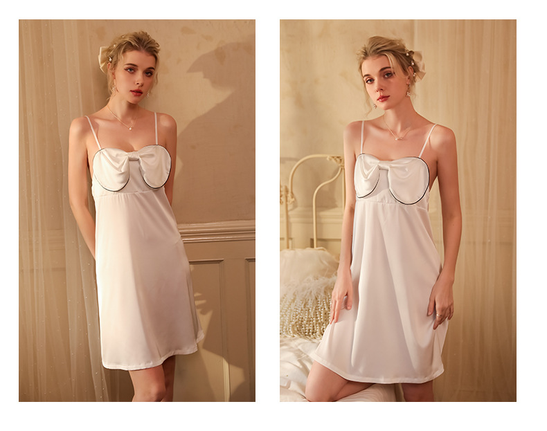 Women's solid color camisole nightdress women's butterfly nightgown_voghion.com