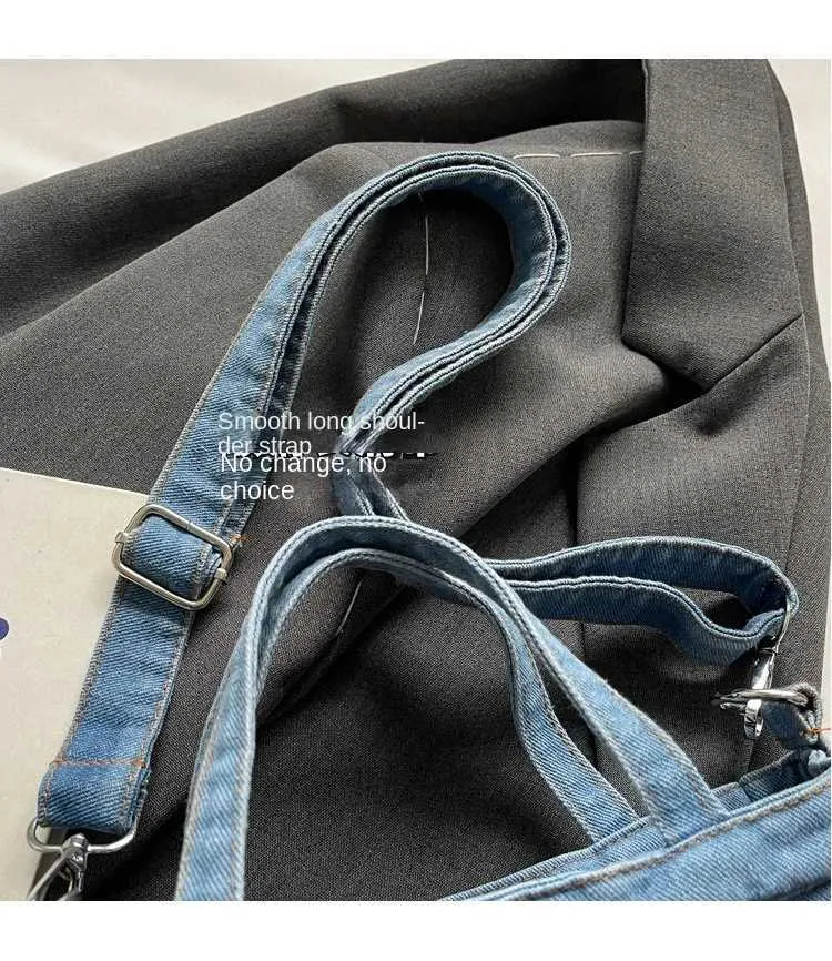 Borsa a tracolla in denim da donna grande borsa a spalla moda_voghion.com