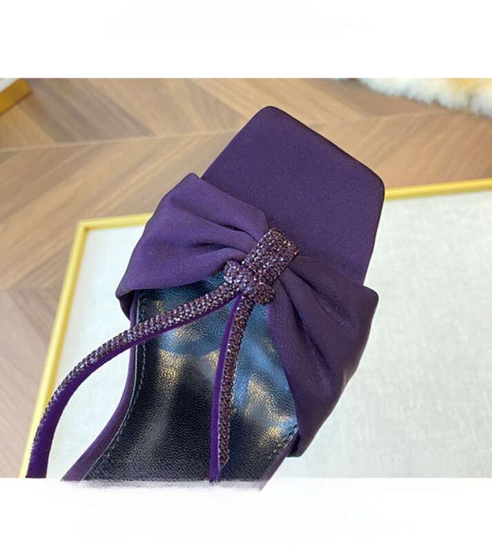 Primavera/Estate 2025, sandali con cinturino dritto in raso e strass per donna, nuova punta in gel a farfalla,_voghion.com