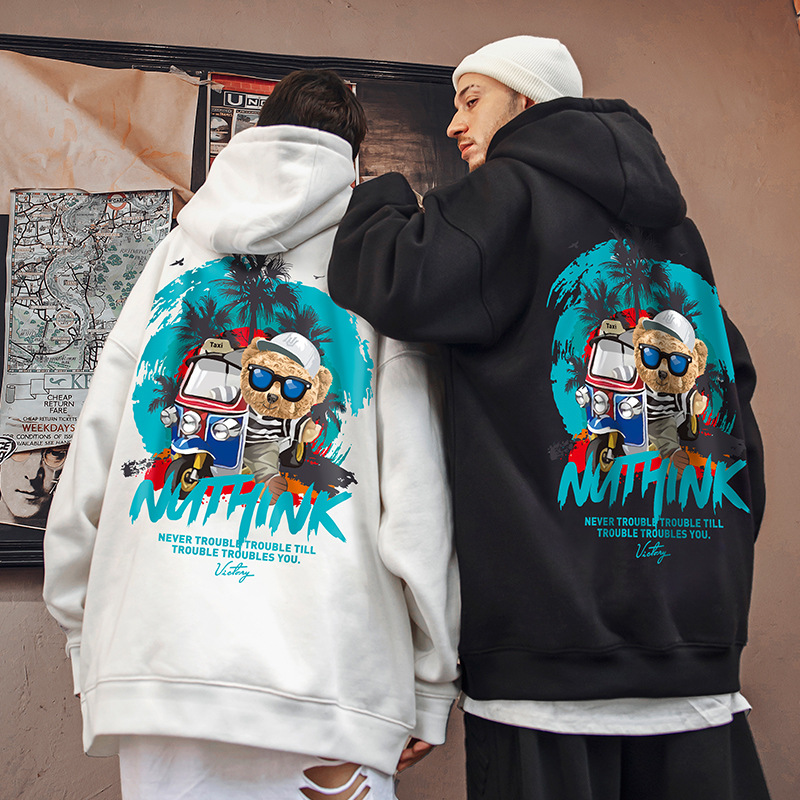 Sweat à capuche oversize homme graffiti grandes tailles_voghion.com