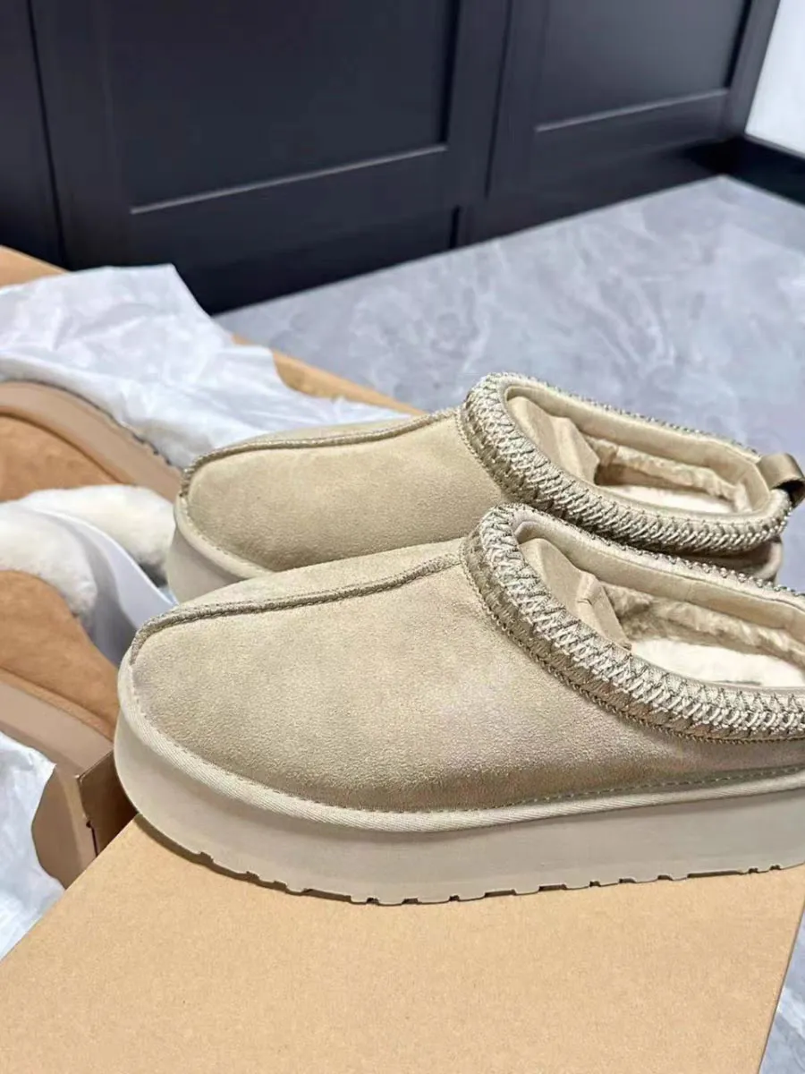 Australia platform tazz fur slippers classic ultra mini snow boots women winter suede wool ladies tasman woman sarm_voghion.com