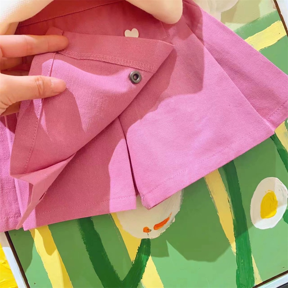 Costume d'été pour mère et enfant pour filles, joli amour brodé, manches courtes, plus short, costume deux pièces, nouvelle collection 2024_voghion.com