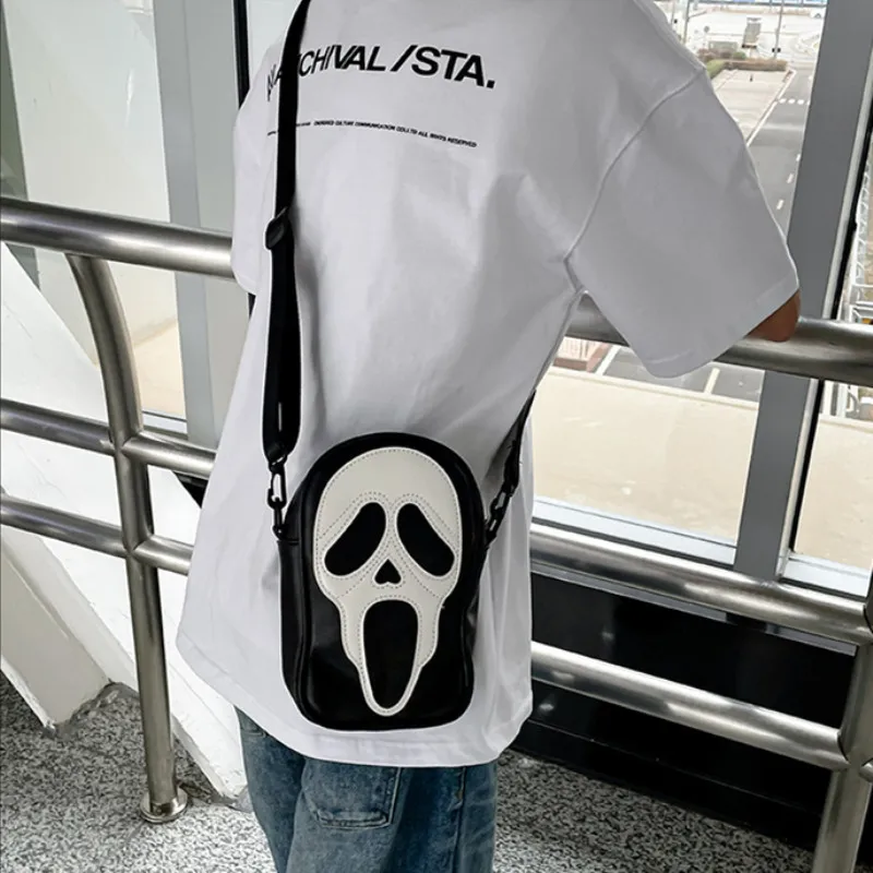 Y2K Vintage Shoulder Halloween Funny Lovely Devil Ghost Bag Ladies Leather Zip Purse PU Handbags Women Crossbody Bags_voghion.com