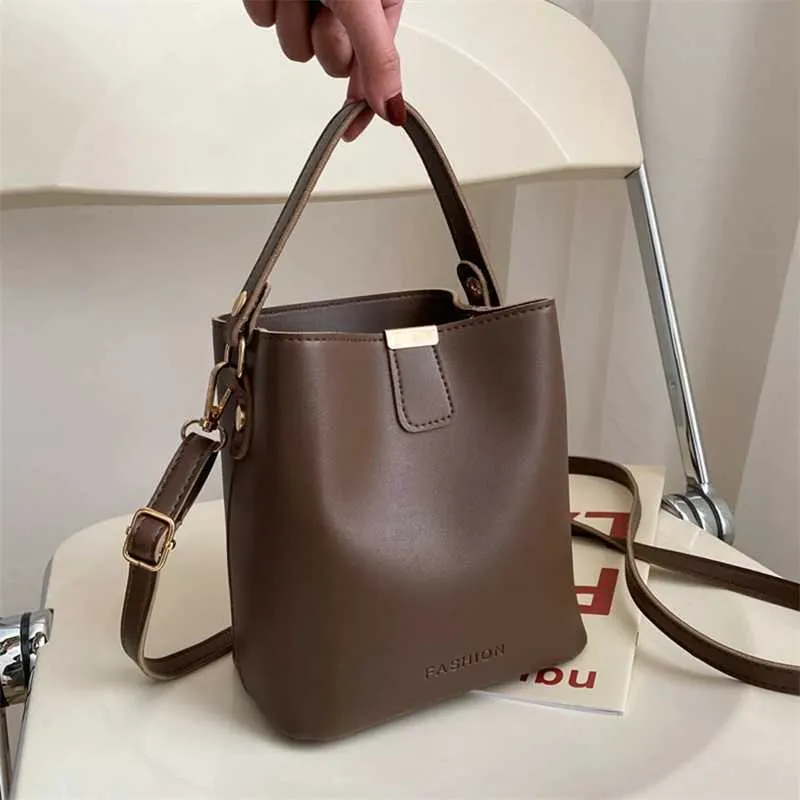 Modieuze bucket schoudertas voor dames van pu-leer grote inhoud_voghion.com