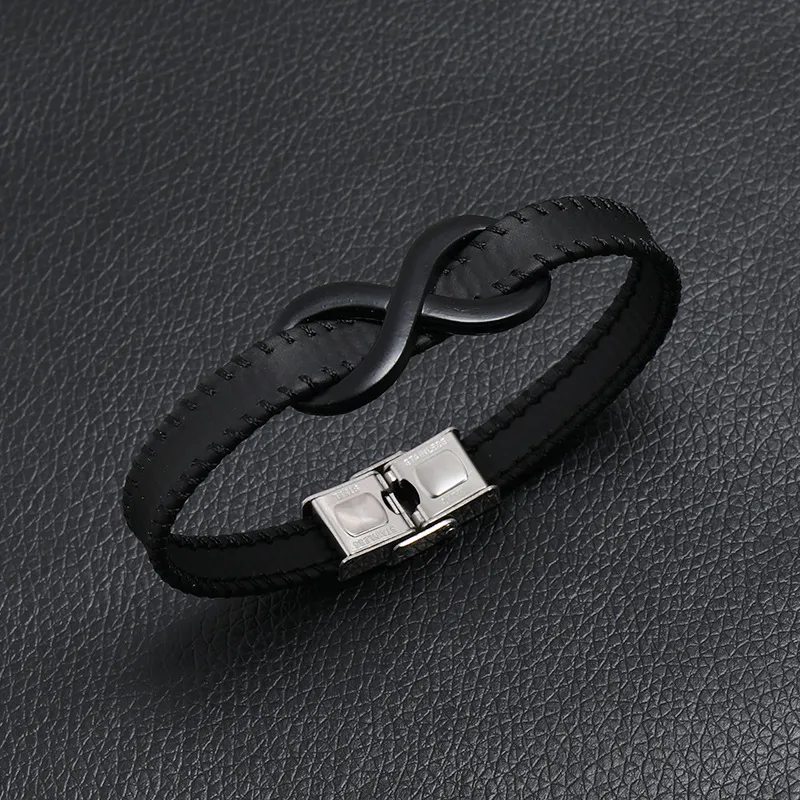 Infinity Lederarmband Für Herren Vintage Edelstahl Geschenk_voghion.com