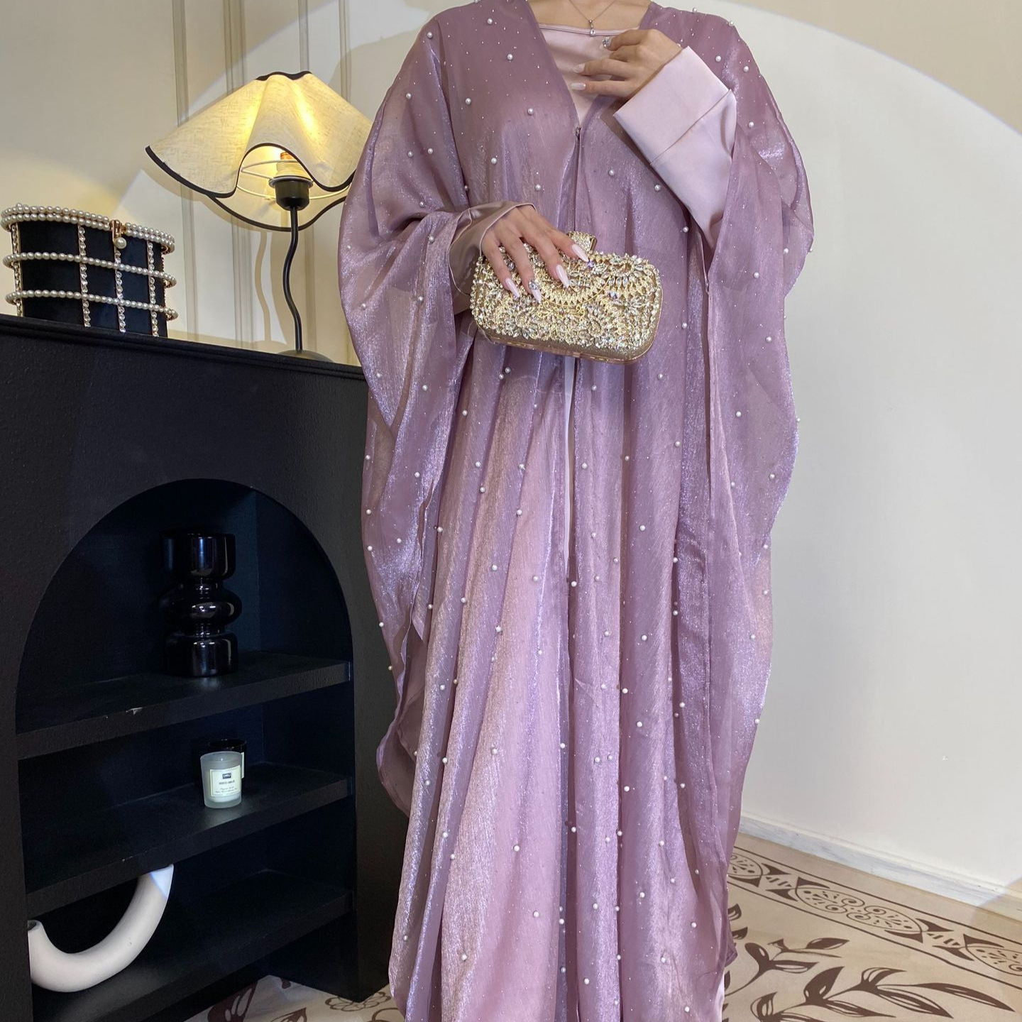 Vêtements pour femmes Vêtements musulmans Robe élégante étoilée en perles